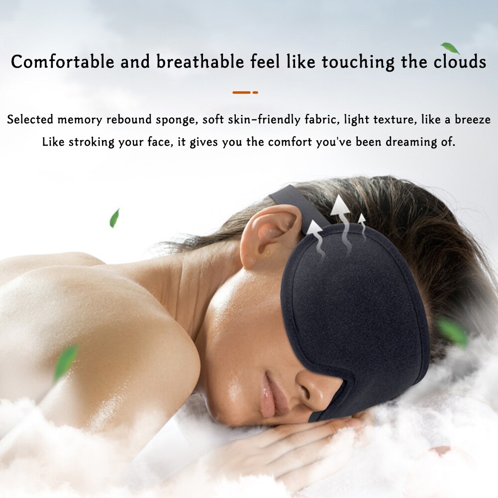 Mascarilla 3D para dormir para hombre y mujer, máscara de ojos Natural para dormir, Parche de viaje suave y portátil, 1 unidad