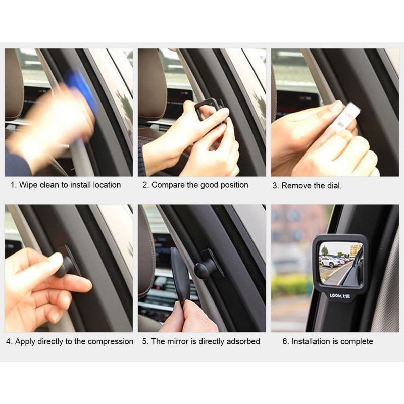 Automobiel Tweede Rij Veiligheid Achteruitkijkspiegel 270 ° Roterende Magnetische Veiligheid Spiegel Auto Achter Rij Spiegel