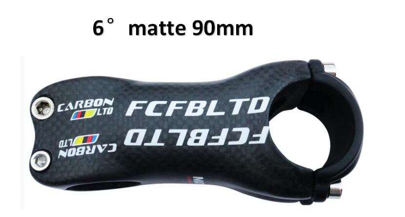 FCFB 3 K Carbon Fiber MTB Fiets Stuurpen 31.8 MM Carbon Racefiets Stuurpen Fietsen Stuur 6/17 Graden 80 90 100 110 120 130 MM: 6 degree 90mm