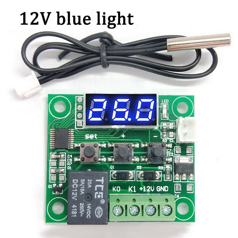 Red LED Digital Thermostat Temperature Control Thermometer Thermo Controller Module DC 12V 125V Waterproof with Box: Orange