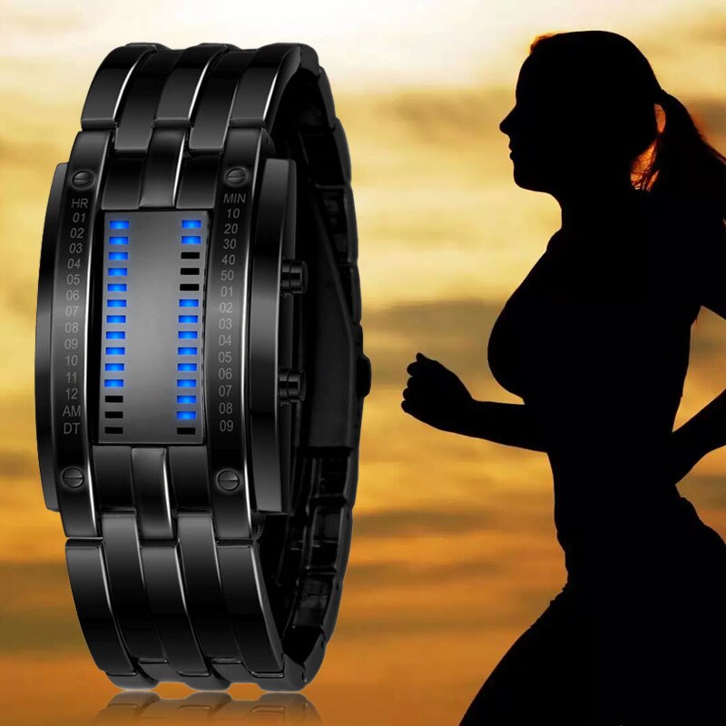 Men's Wrist LED Digital Sport Watch Matrix Waterproof Binary Multi-function LXH