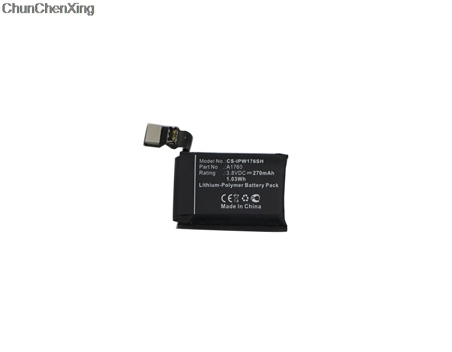 Cameron Sino 270mAh Batterij A1760 voor Apple MNNN2LL/EEN, MP032LL/EEN, Horloge 2 38mm