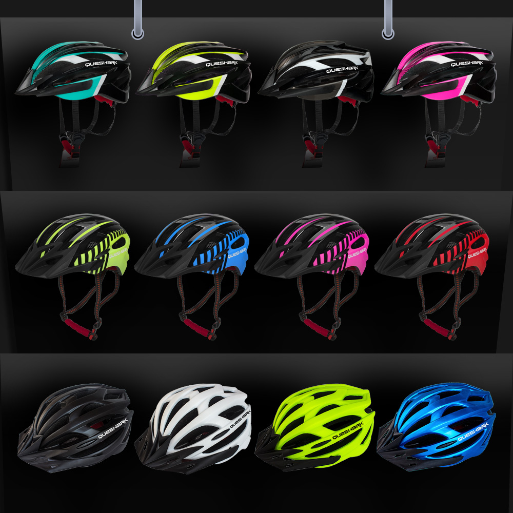 QUESHARK Männer Frauen Ultraleicht Radfahren Helm LED Rücklicht MTB Rennrad Fahrrad Motorrad Reiten Sicher Kappe Mit Sonnenblende