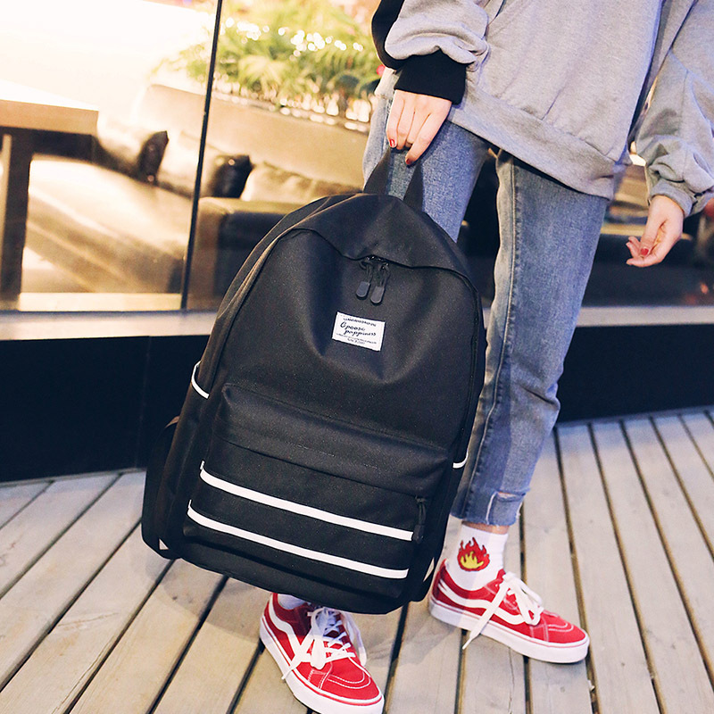 Collège filles sacs d'école pour adolescents collège lycée sac à dos femmes sac pour l'école adolescent étudiant Bookbags grand Nylon noir
