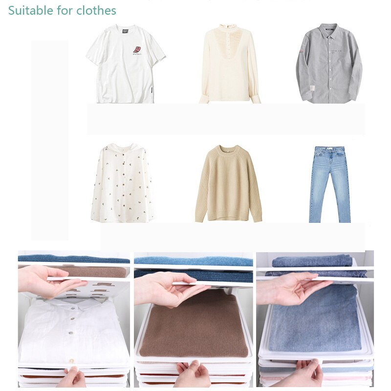 10 Laag Kleding Organizer Tray, T-shirt Kleding Vouwen Opslag Plank Rek Garderobe Kast Verdelen Partitie Stapelen Board