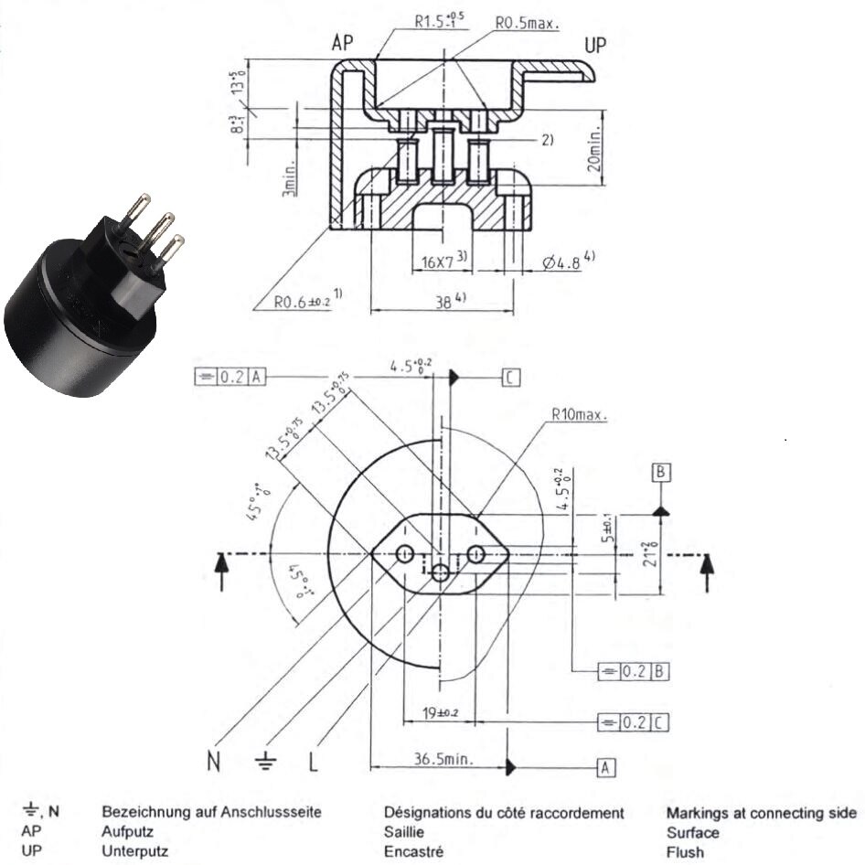 3 Pin Plug Travel Adapter Europ Duitse Zwitserse Stekkers 10A 250V Stekker Eu Naar Zwitserse Stekker met Zekering