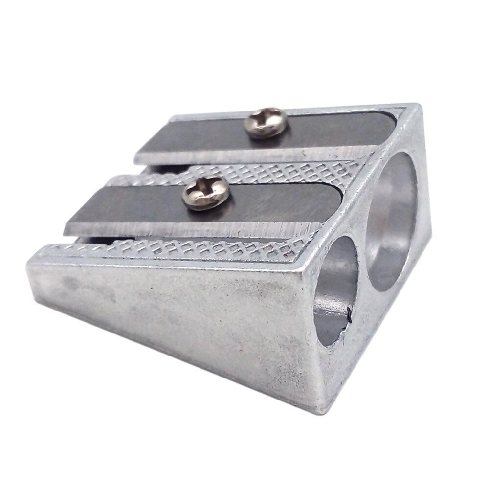 Novedad, sacapuntas de aleación de Zinc, material de papelería encantador, cuchillas metálicas de acero con agujeros dobles, herramienta de corte para bolígrafos, suministros escolares y de oficina