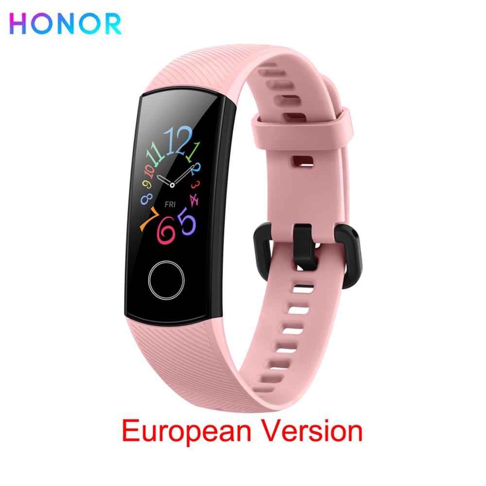 Honor band 5 slimme armband, wereldwijde versie, waterdichte sportarmband, gezondheid, bloed, zuurstof, fitness, slaaptracker, slimme band: Roze europees