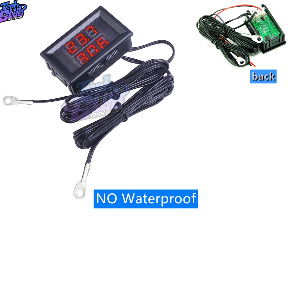 Dc 8-18v ipx 6 vandtæt digital voltmeter 12v bilbåd motorcykel 0.56 tommer led display volt spændingsmåler mini tester panel: Rød rød 3 bits