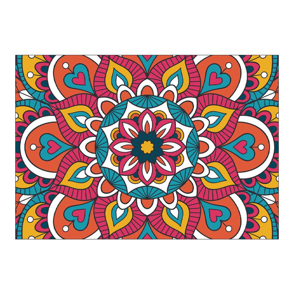 Mandala fargerike blomstermønster etnisk rektangel teppe flanell teppe alfombras godt hjem stue tepper og tepper: 40 x 60cm