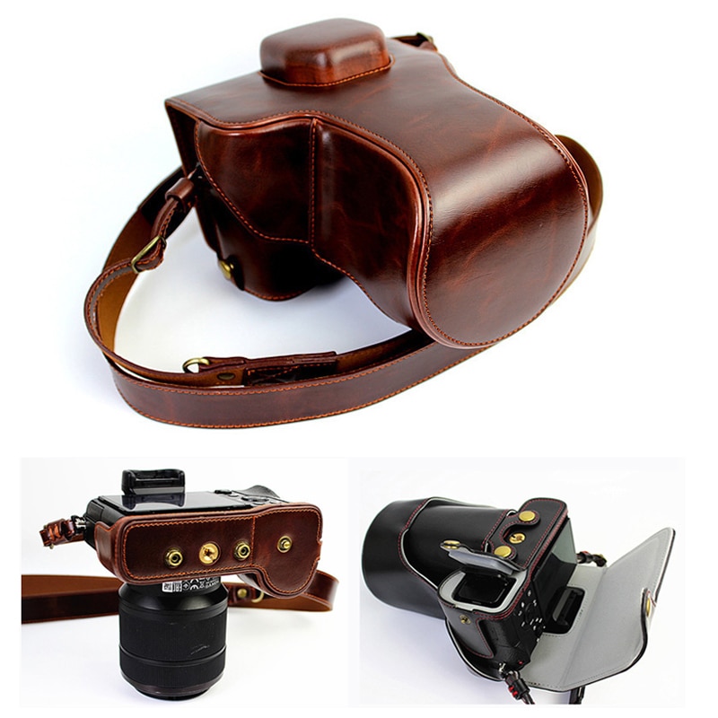 Leather case Camera bag Case Voor Sony A9 a9 A7III A7M3 A7RIII A7RM3 A7 III Markiii A73 slr Camera Cover met Batterij Opening