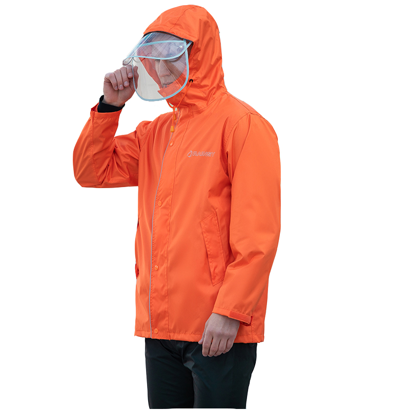 Thick Hiking Reusable Cycling Hooded Raincoats Cycling Rain Suit Outdoor Raincoat Adult Regenjas Mannen Rain Gear BK50YY