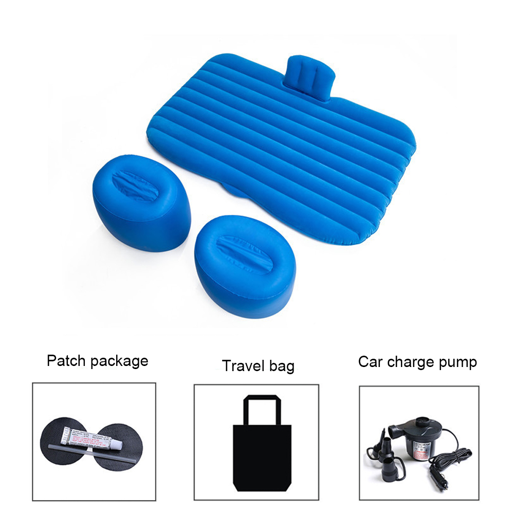Car Air Mattress Travel Bed Moisture-proof Inflatable Mattress Air Bed Car Back Seat Sofa for Car Interior With Air Pump: Green