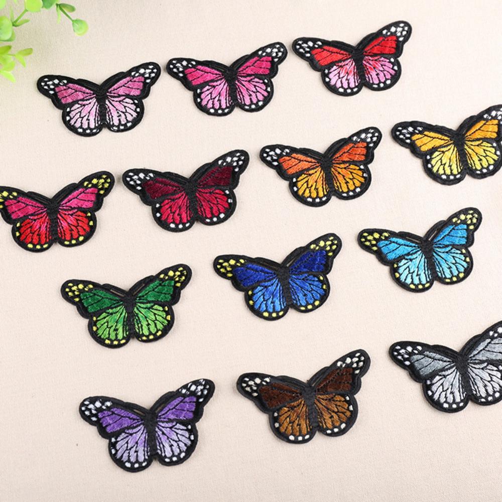 DIY Nadel Kunst Handwerk Kleidung Patches Kleidung Multicolor Schmetterling Stickerei Patch Appliques Abzeichen Aufkleber Für Kleidung