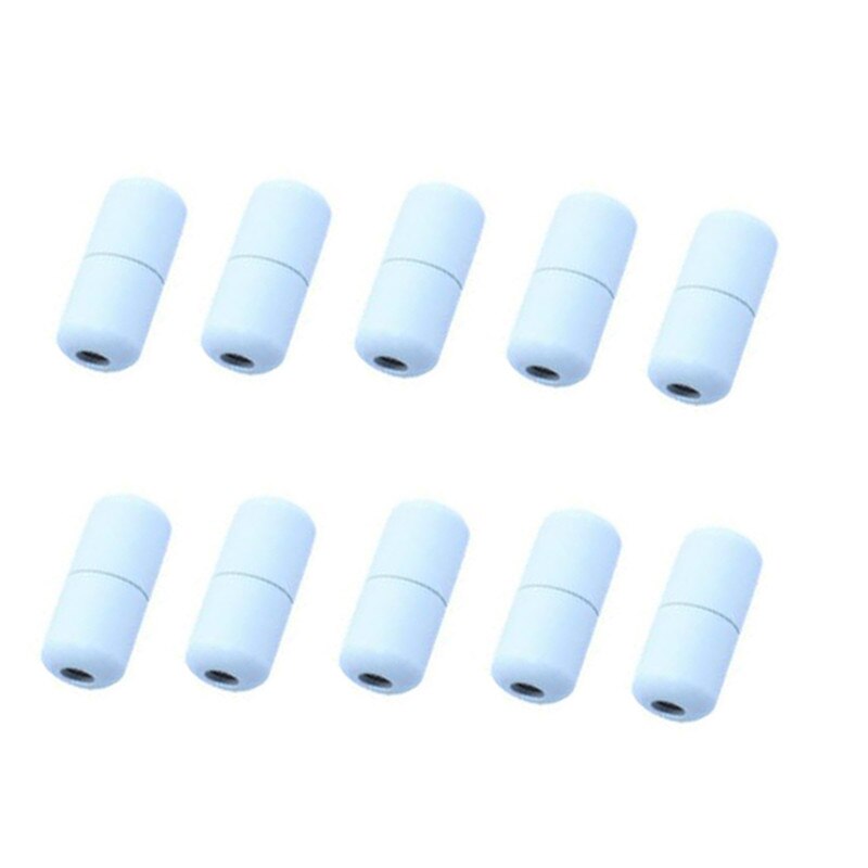 10 Uds. De cierres elásticos para cordones, cierre de cápsula de Metal, hebillas de punta, sin cordones, accesorios para cordones: Blanco