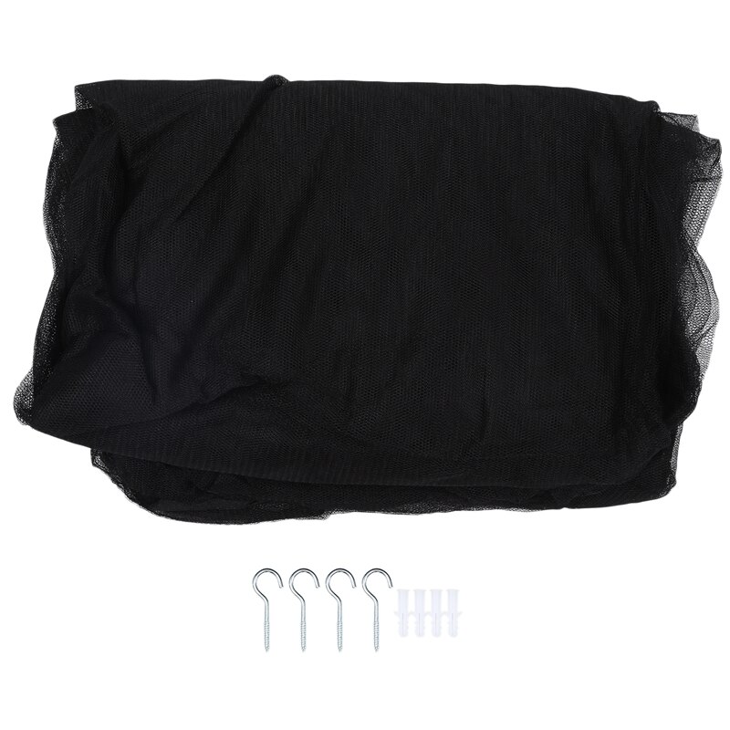 4-Hoek Bed Netting Canopy Klamboe Voor Queen/Kingsize Bed 190*210*240Cm (Zwart)