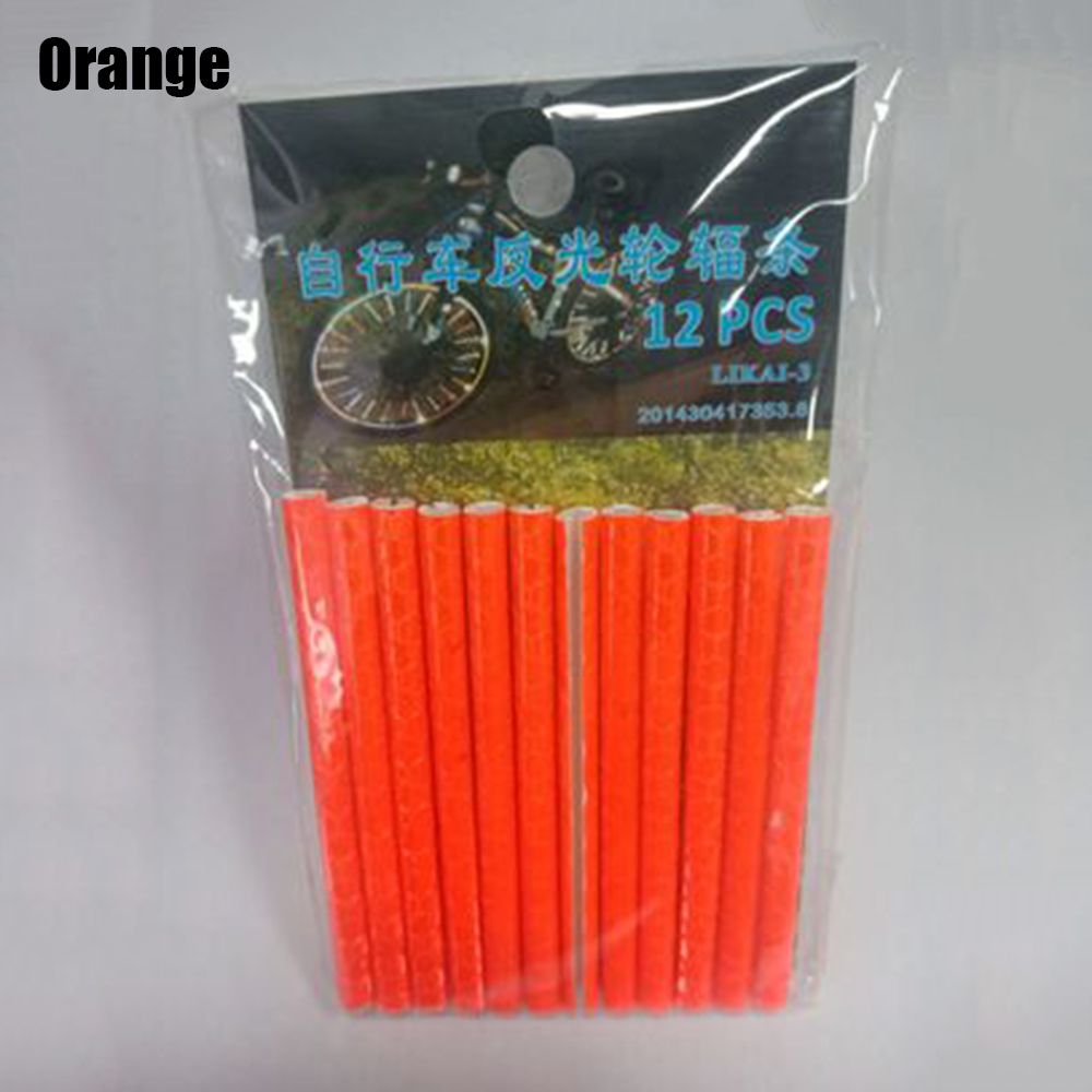 Fiets Accessoires Veiligheid Waarschuwingslampje Clip Buis Reflectoren Fiets Lichten Velg Spoke Reflecterende Buizen Clip Op: orange