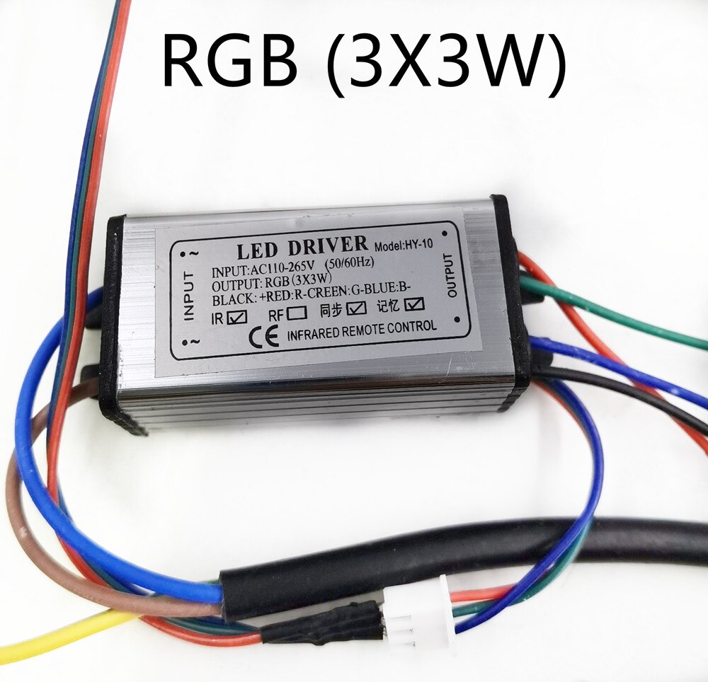 Waterproof 10W 20W 30W 50W 100W RGB LED Driver 24 Key Remote For RGB LED lamps Floodlight Spotlight: RGB (3X3W)