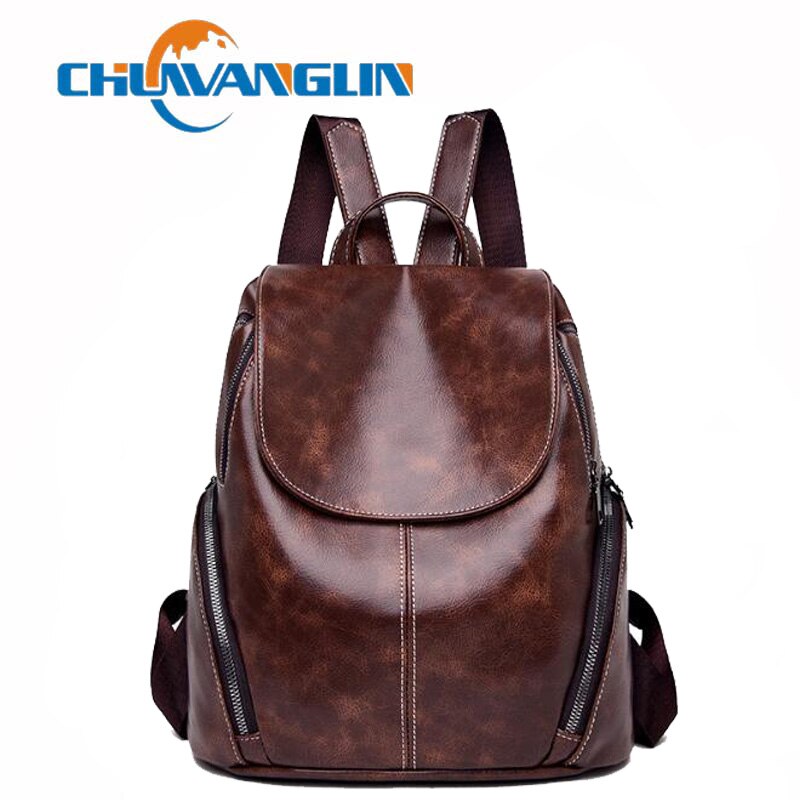 Chuwanglin mochila de couro das mulheres do vintage mochilas para adolescentes meninas do sexo feminino escola mochila bagpack f72701