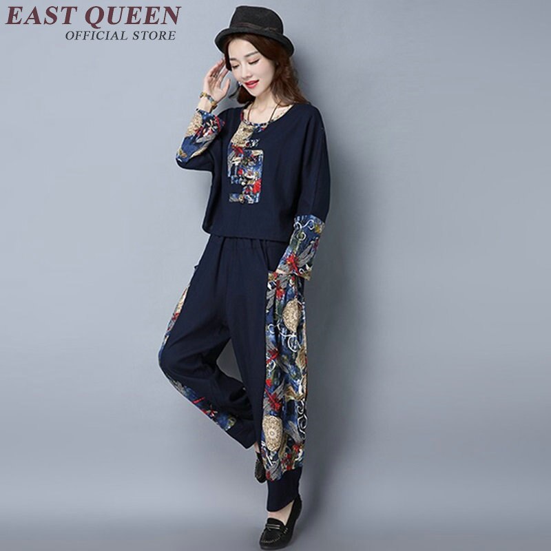Vêtements traditionnels chinois pour femmes, ensemble deux pièces, pantalon, pour femmes, , KK1858 H: 3 / XXXL
