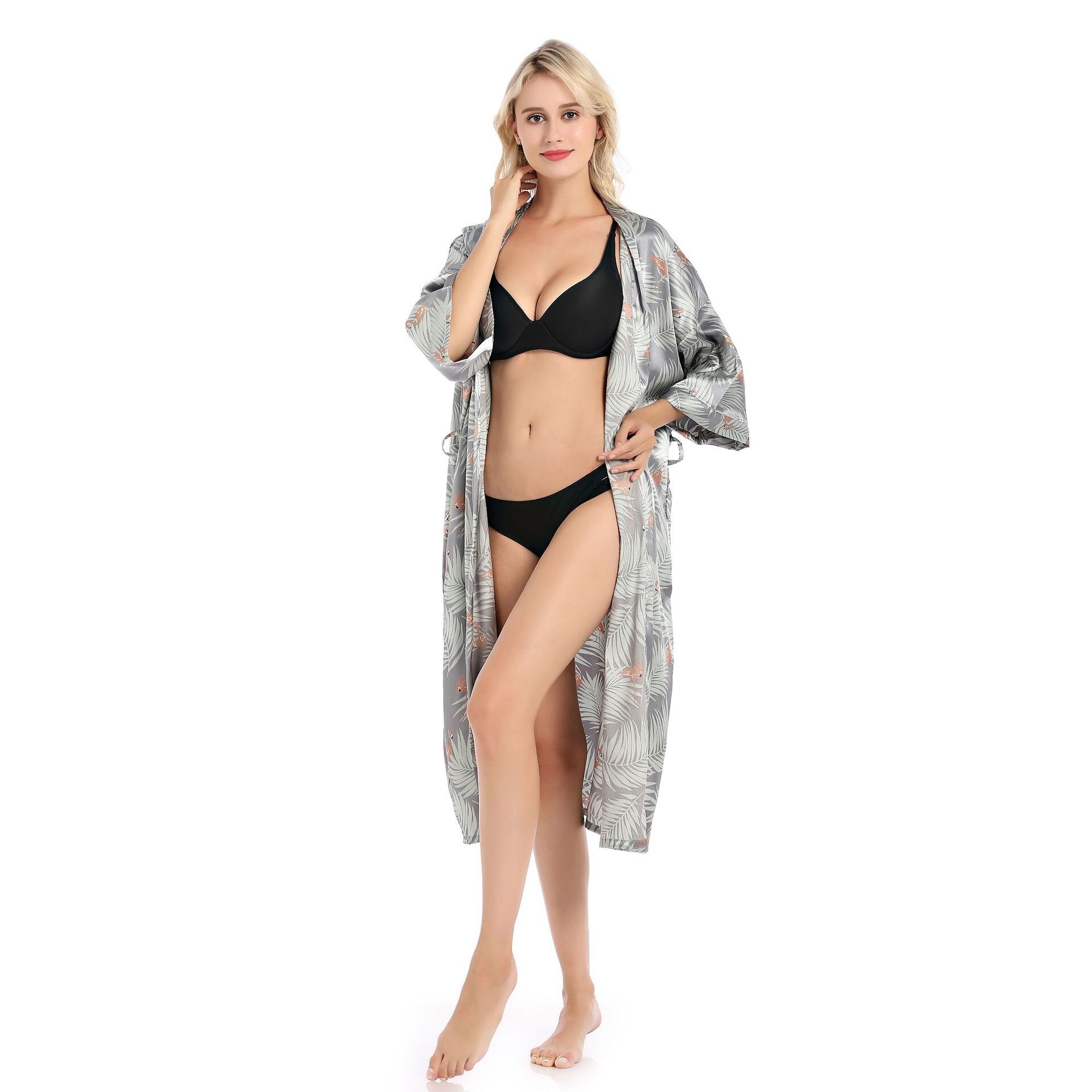 Floral Robes Floral Satin Silk Bridal bride bridal bridesmaid Kimono Robes party robe Women Brthrobe Dressing Gown