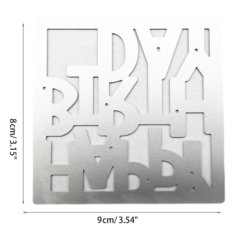 Irregular Happy Birthday Letter Metal Cutting Dies Stencil Scrapbooking DIY Album Stamp Paper Card for Handmade Greeting Cards E