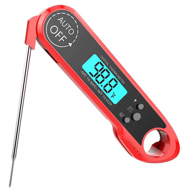 Airmsen Digitale Voedsel Thermometer Elektronische Keuken Thermometer Vlees Water Melk Bbq Oven Waterdichte Thermometer Koken Gereedschap: Red
