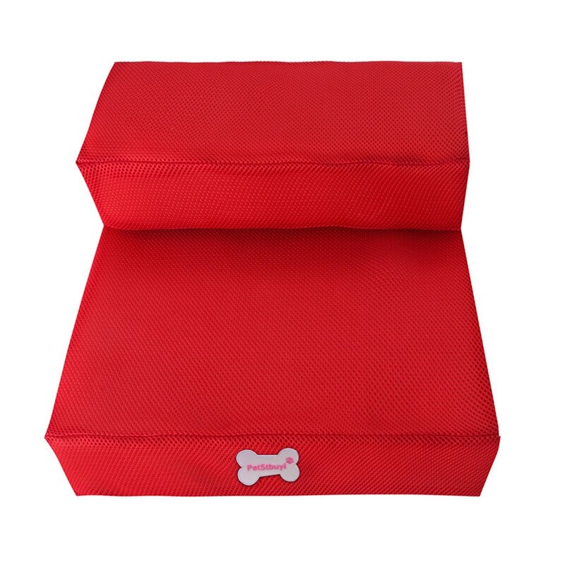 Dog Stairs Pet Stairs Removable Puppy Dogs Bed Stairs Dog House Anti-slip Small Pet 2 Steps Ladder for Puppy Cat Pet Supplies: Red