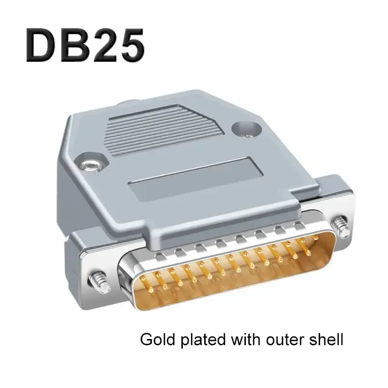 DB25 Złącze lutownicze Wtyczka dwurzędowa DB 25 Pin Pozłacana wtyczka męska żeńska Spawanie klasy przemysłowej Adapter złącza 25-pinowego