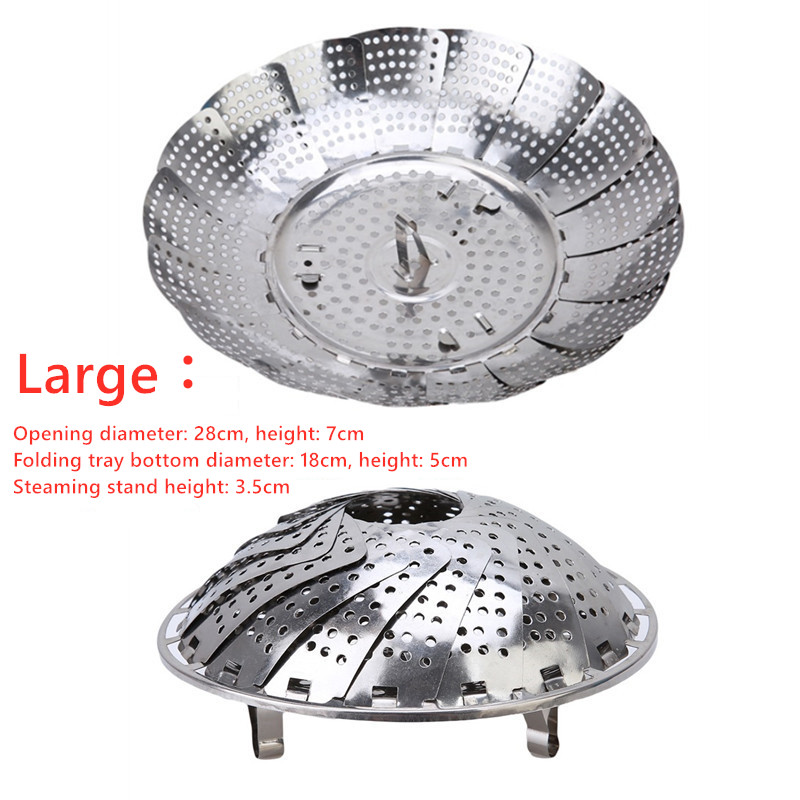 Stainless Steel Multifunctional Steamer Plate Silver Magic Retractable Folding Steaming Fruit Plate Disk: light yellow