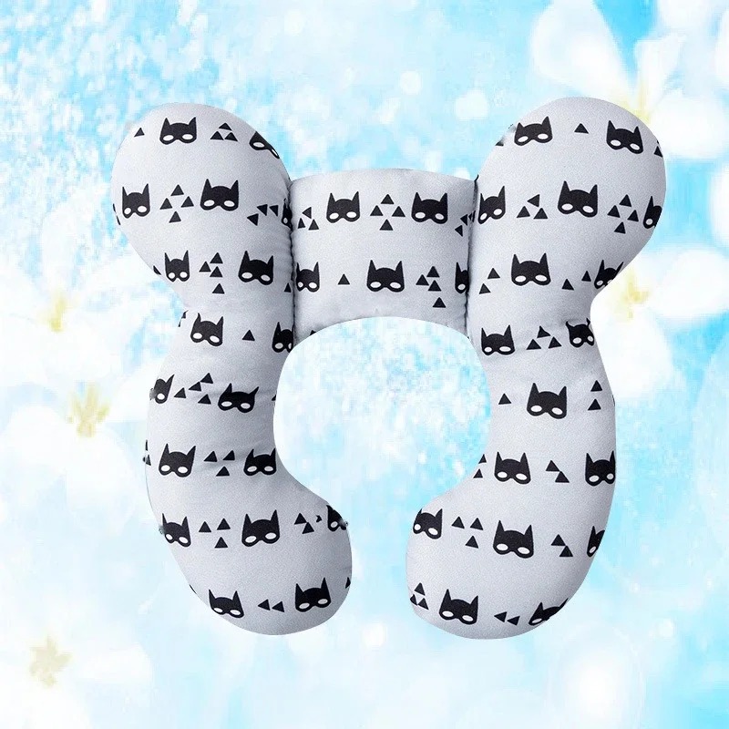 Cuscino per passeggino multifunzionale Nuovo cuscino a forma di U per bambini in cartone animato morbido cuscino per bambini da viaggio per auto: Rosa