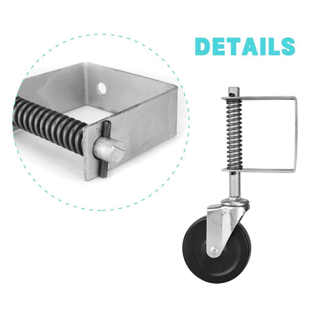 4 Inch Rubber Poort Wiel Voorjaar Geladen Zwenkwiel Zware 220lbs Laadvermogen Lente Wiel Voor Deur