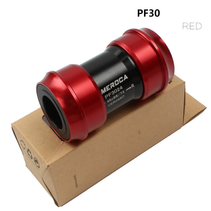 BB30 PF30 Swivel Connecting Rod for SHIMANO Chain 24mm 22mm Ceramic Bearing Axle Press Bottom Bracket Bicycle Part: PF30 red