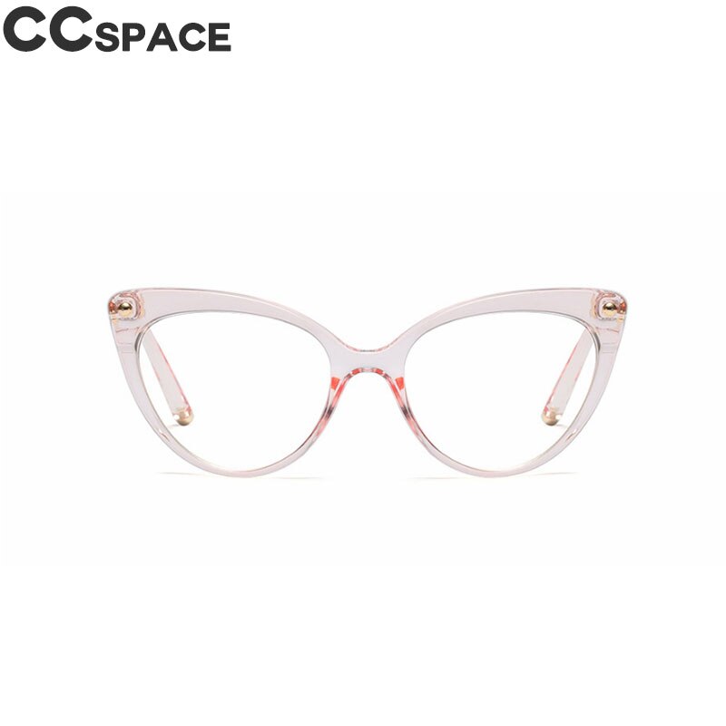 45639 Cat Eye Glasses Frames Women Trending Styles Brand Eyeglasses TR90 Optical Computer Glasses: C5 clear pink
