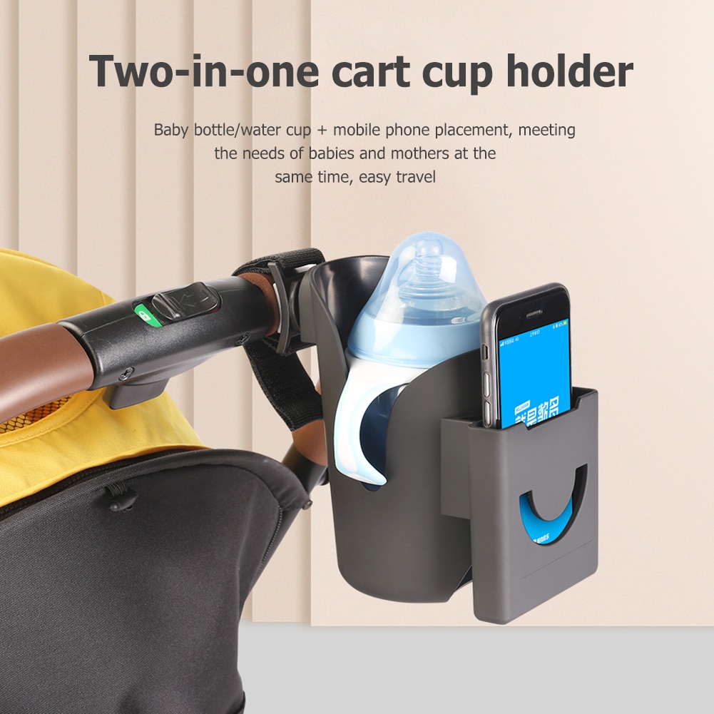 Baby Stroller Cup Holder+Phone Rack Universal Cup Holder for Pram Stroller Carrying Case Baby Carriage Cup Bottle Holder Guggy