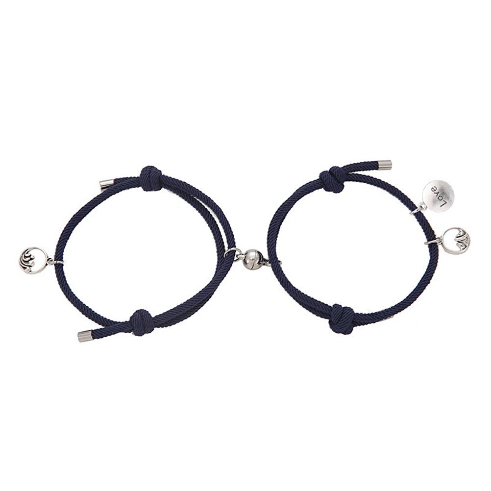 Paare Armbinde einstellen Magnetische Anziehung Beziehung Einstellbare Ewige Armbänder für Frauen Männer Freund Freundin Liebhaber: a