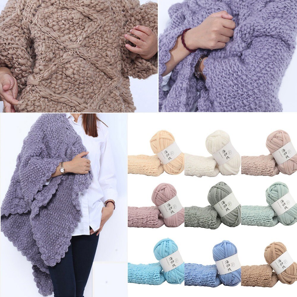 Handmade multicolor knitted yarn ball winter cold protection homemade scarf fiber yarn DIY knitting ball of yarn