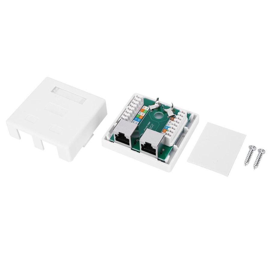 Super 5 Schild Netzwerk Kasten RJ45-8P8C Zauberstab Stecker Kreuzung Adapter 2-Hafen Schreibtisch Verlängerung Kabel Montieren Kasten Oberfläche Jack