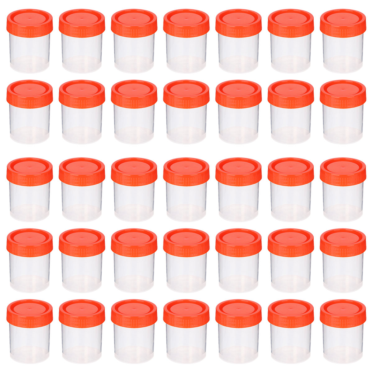 50 Pcs/1 Pack 40ml Plastic Specimen Sampling Cup Practical Urine Sealed Container with Spiral Cover for Laboratory Use