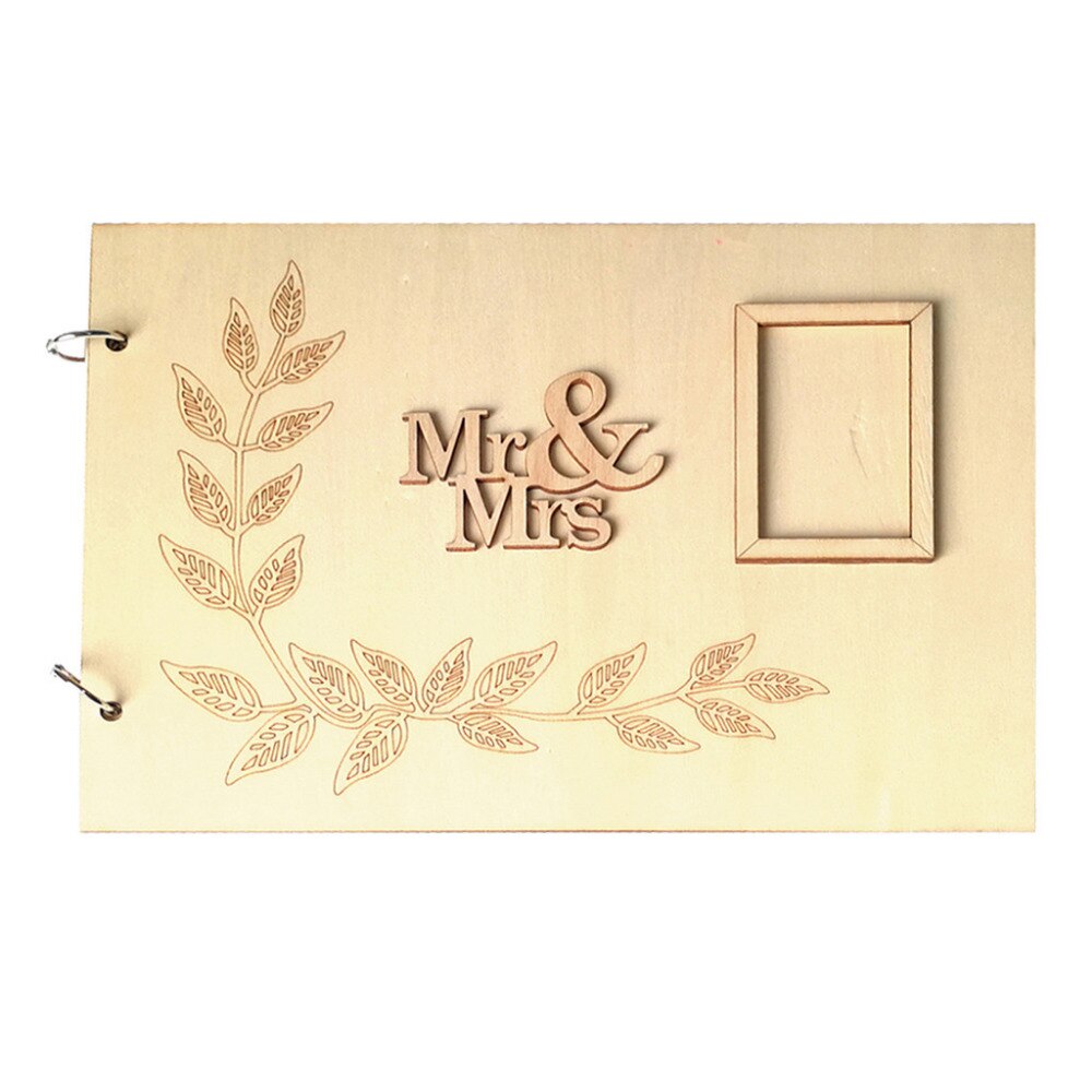 Message book gorgeous wooden wedding supplies love hollow Mar & Mrs message book record wedding memories #4M14