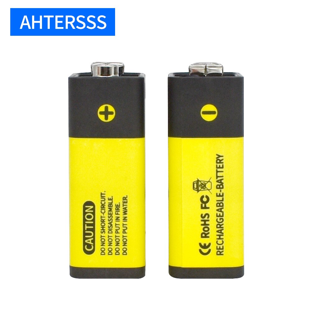 9V rechargeable battery usb 9V 6F22 li-ion battery 1000mah for Multimeter smoke alarm