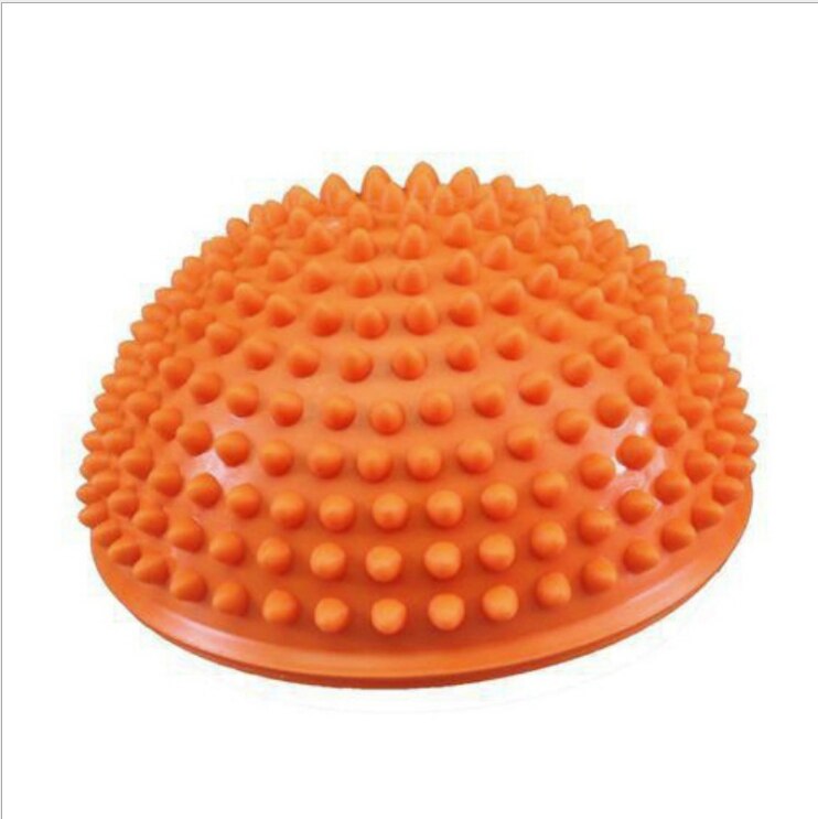 16cm Yoga Ball PVC Inflatable Massage Point Half Fit Ball Balance Trainer Stabilizer GYM Pilates Fitness Balancing Bosu Ball: Orange
