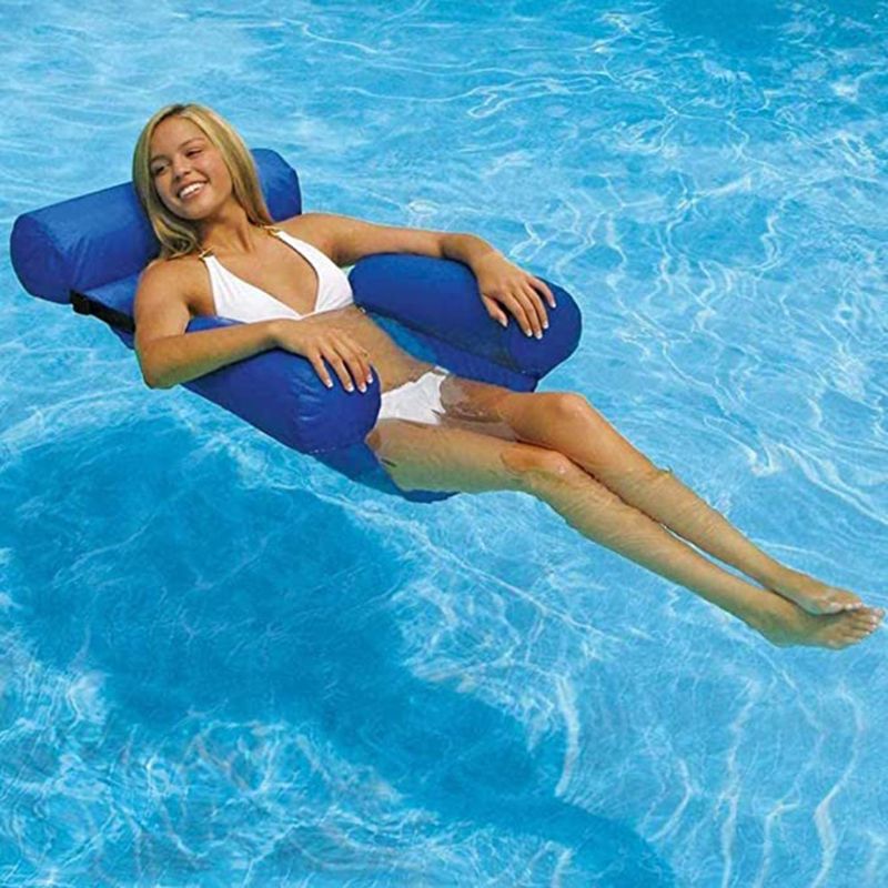 Pvc Zomer Opblaasbare Vouwen Drijvende Rij Strand Water Sport Lounger Air Bed