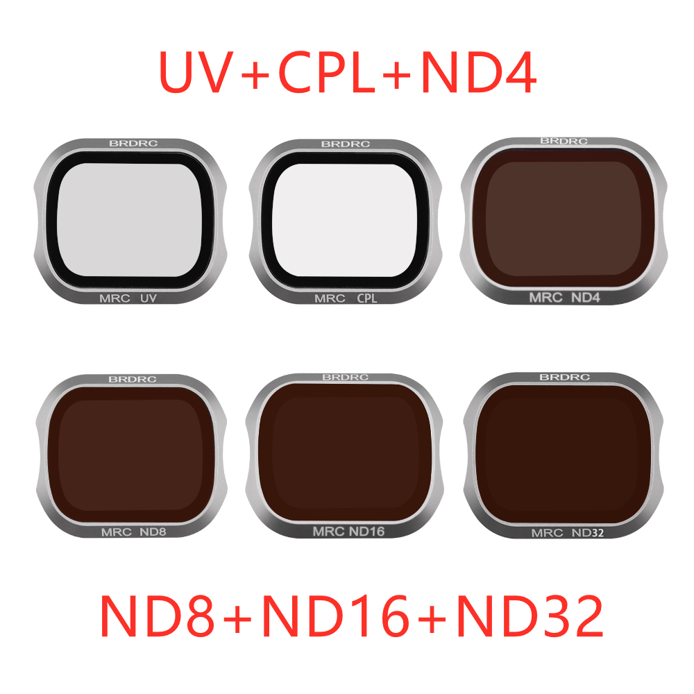 UV CPL ND Filter Sets Lens Filter for DJI MAVIC 2 PRO Drone ND16 ND32 ND4 ND8 Polarizing Neutral Density Filter Accessory MRC: 6 IN 1