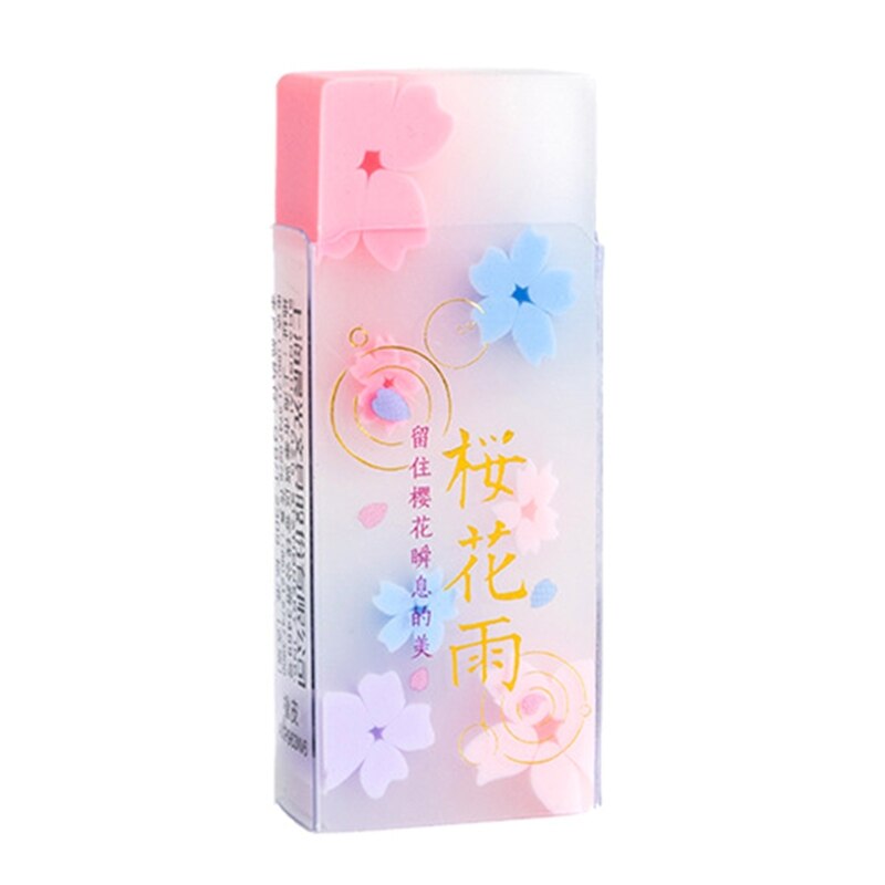 Adorables gommes à crayon en fleurs de cerisier, gomme translucide en forme de Sakura