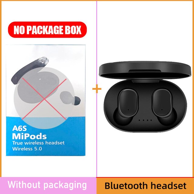 Xiaomi Redmi – écouteurs sans fil Bluetooth TWS, casque d&#39;écoute avec micro, mains libres, affichage Led: A6S Black No BOX