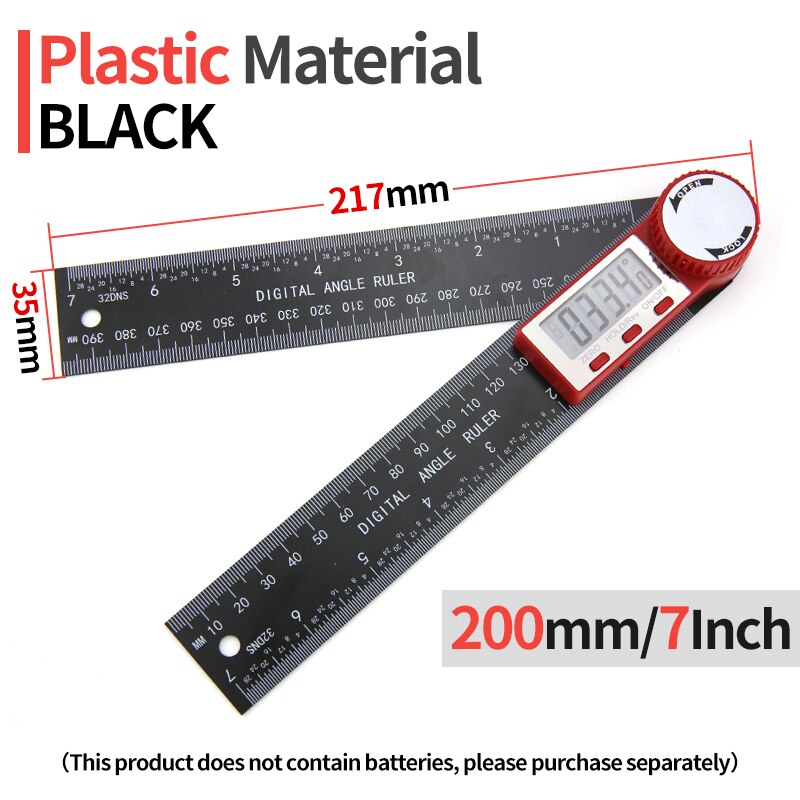 Digital Protractor Angle Ruler Digital Inclinometer Digital Angle Gauge Digital Goniometer Electronic Angle Meter Angle Finder: Protractor Black