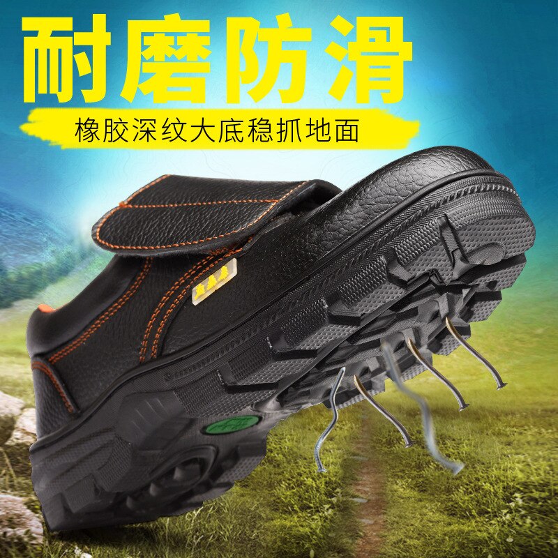 Vinterstøvler til mænd med lav top, skridsikker anti-smashende sikkerhedssko med velcro velcro varmestøvler zapatos de hombre  d1420