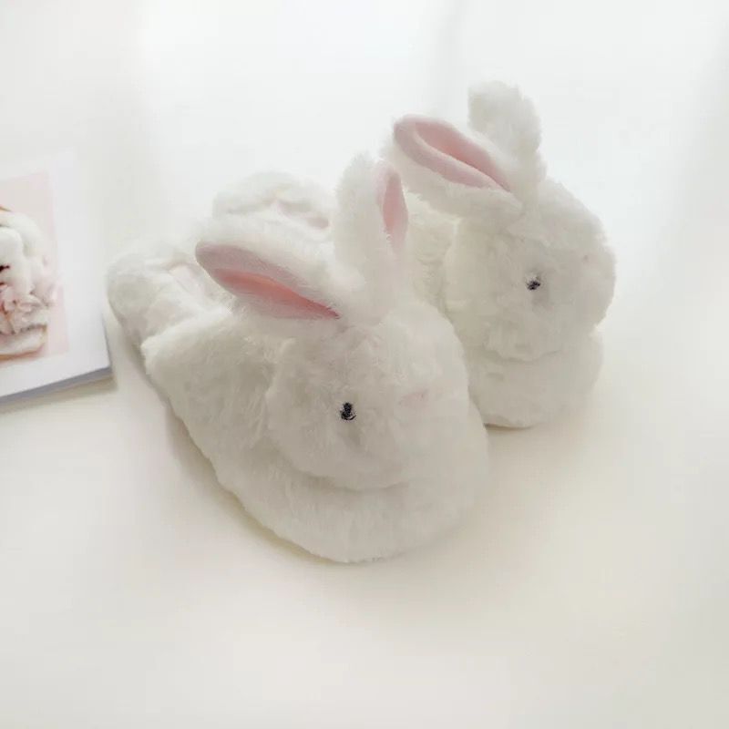 Cute White Bunny Home Shoes Cute Bunny Slippers Indoor Home Warm and Comfortable Floor Slippers: 8