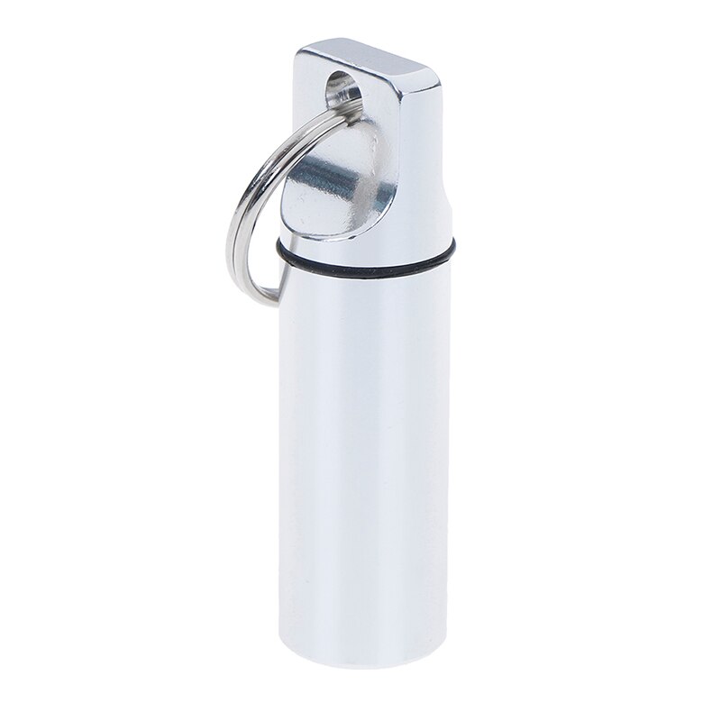 Pastillero de aluminio resistente al agua, estuche para medicamentos, portabotellas, llavero, pastillero para exteriores, pastillero, 4 colores, 1 ud.: Rojo rosado
